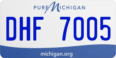 MI license plate DHF7005
