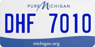 MI license plate DHF7010