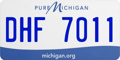 MI license plate DHF7011