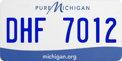 MI license plate DHF7012