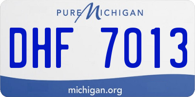 MI license plate DHF7013