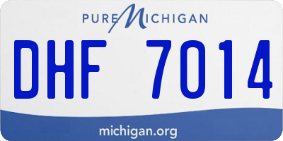 MI license plate DHF7014