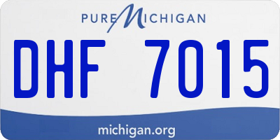 MI license plate DHF7015