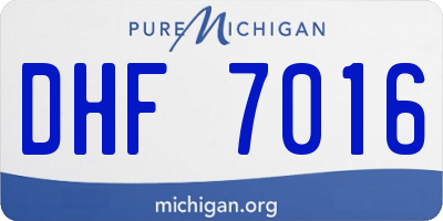 MI license plate DHF7016