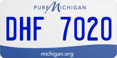 MI license plate DHF7020