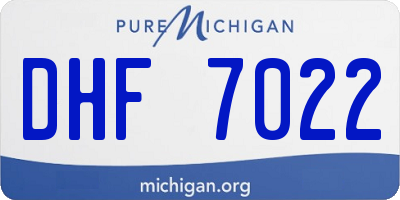 MI license plate DHF7022