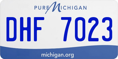 MI license plate DHF7023