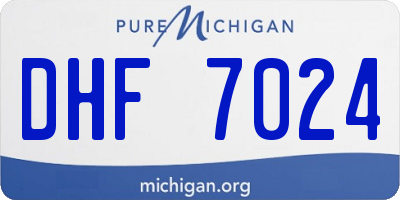 MI license plate DHF7024