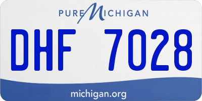 MI license plate DHF7028