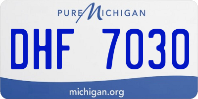 MI license plate DHF7030