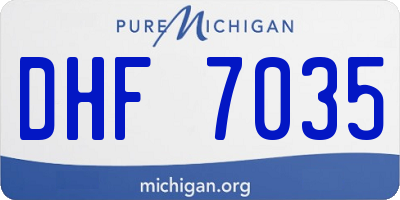 MI license plate DHF7035
