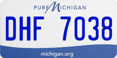 MI license plate DHF7038