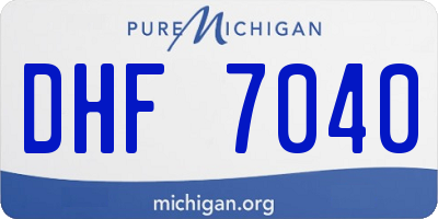 MI license plate DHF7040