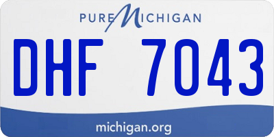 MI license plate DHF7043