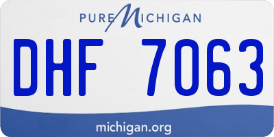 MI license plate DHF7063