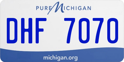MI license plate DHF7070
