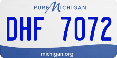 MI license plate DHF7072
