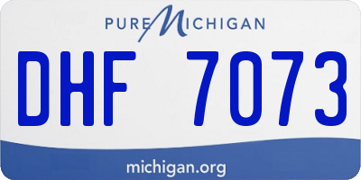 MI license plate DHF7073