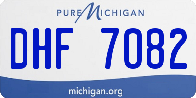 MI license plate DHF7082