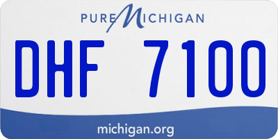 MI license plate DHF7100