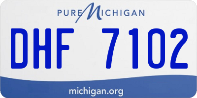 MI license plate DHF7102