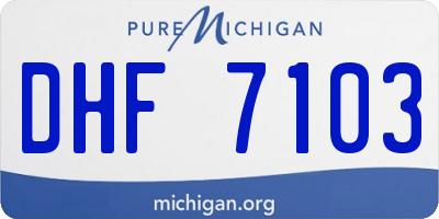 MI license plate DHF7103
