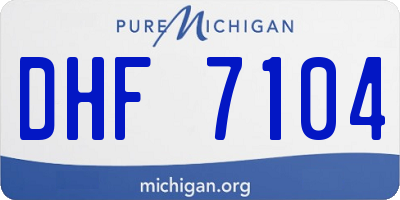 MI license plate DHF7104