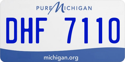 MI license plate DHF7110
