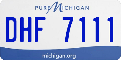 MI license plate DHF7111