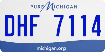 MI license plate DHF7114