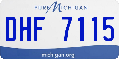 MI license plate DHF7115