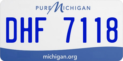 MI license plate DHF7118