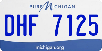 MI license plate DHF7125