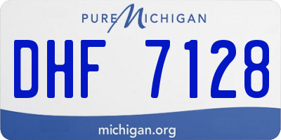 MI license plate DHF7128