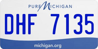 MI license plate DHF7135