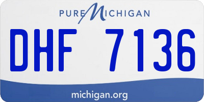MI license plate DHF7136