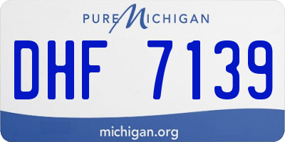 MI license plate DHF7139