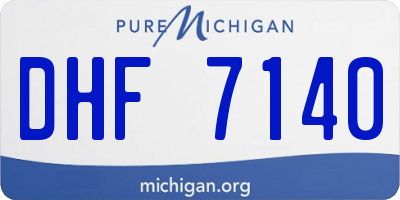 MI license plate DHF7140