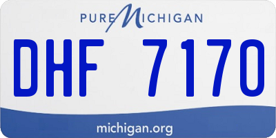 MI license plate DHF7170