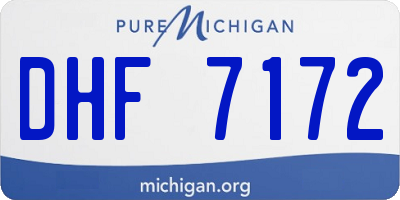 MI license plate DHF7172