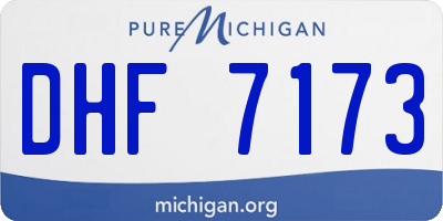 MI license plate DHF7173
