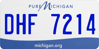 MI license plate DHF7214