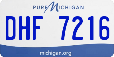 MI license plate DHF7216