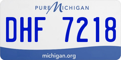 MI license plate DHF7218