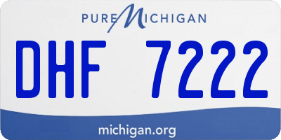 MI license plate DHF7222
