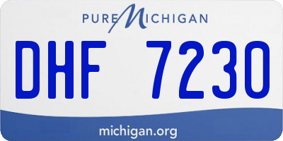 MI license plate DHF7230