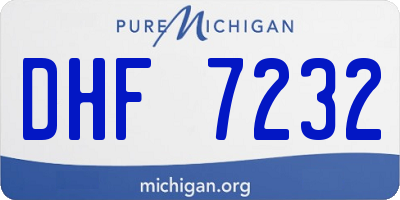 MI license plate DHF7232