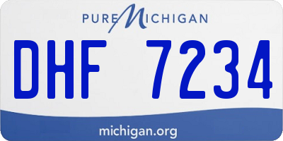 MI license plate DHF7234