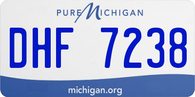 MI license plate DHF7238