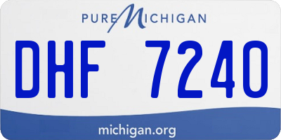 MI license plate DHF7240